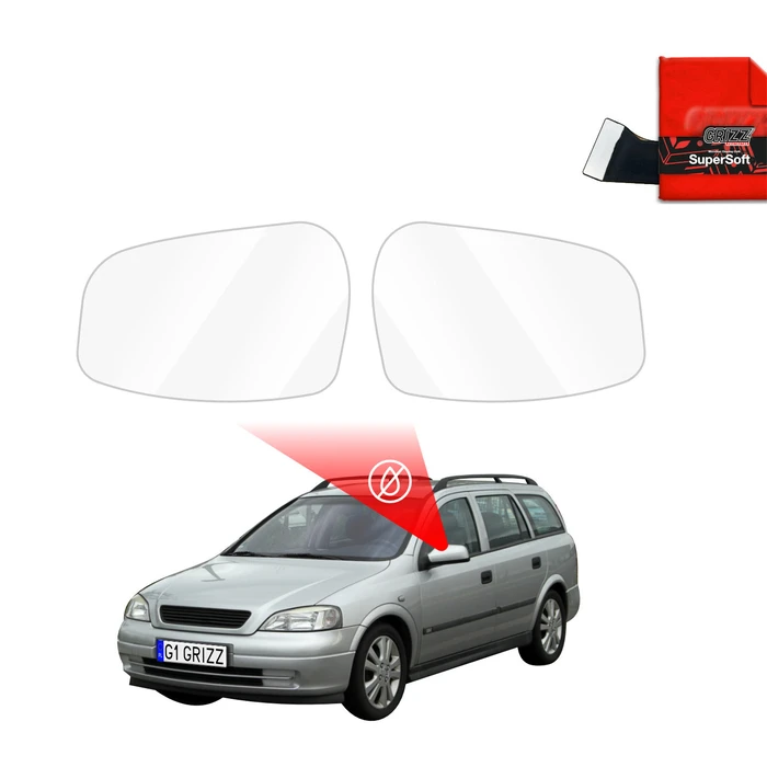 GrizzGlass ZeroDrop Rain-repellent mirror film for Opel Astra G Kombi (1998-2009)