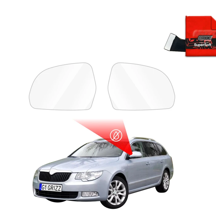 GrizzGlass ZeroDrop Rain-repellent mirror film for Skoda Superb 2 Kombi (2009-2013)