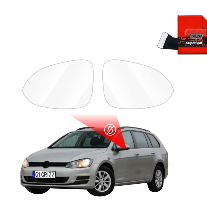 GrizzGlass ZeroDrop Rain-repellent mirror film for Volkswagen Golf 7 Variant (2013-2020)