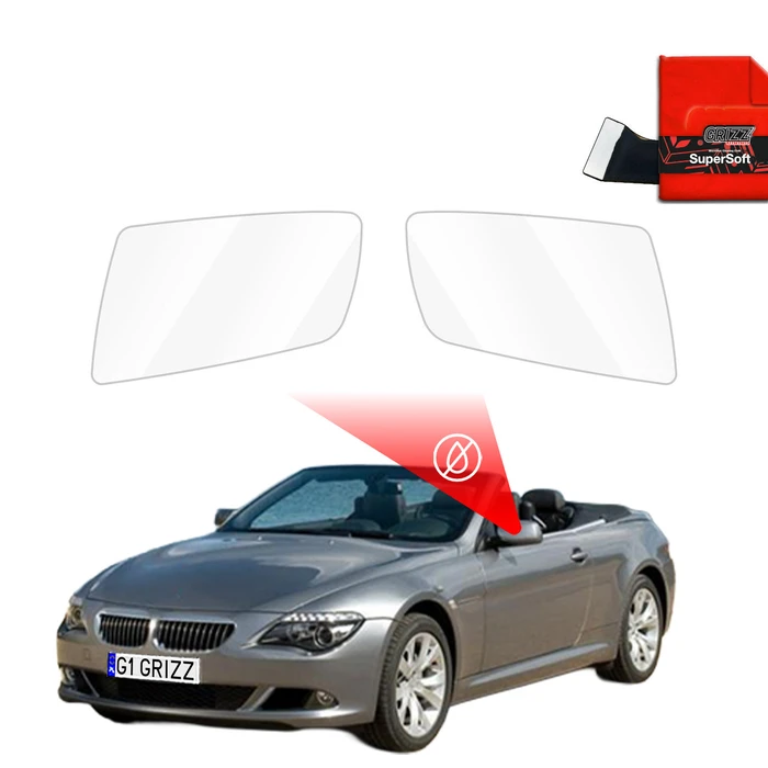 GrizzGlass ZeroDrop Rain-repellent mirror film for BMW 6 Cabrio E64 (2004-2010)