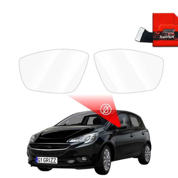 GrizzGlass ZeroDrop Rain-repellent mirror film for Opel Corsa E (2014-2019)