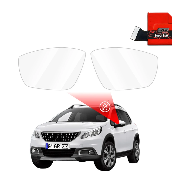 GrizzGlass ZeroDrop Rain-repellent mirror film for Peugeot 2008 (2013-2019)
