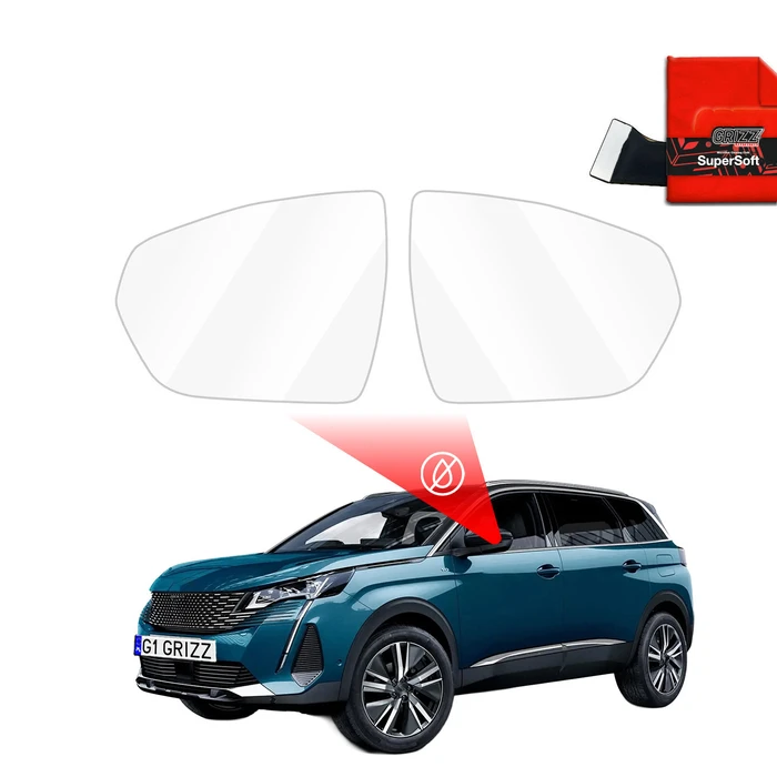 GrizzGlass ZeroDrop Rain-repellent mirror film for Peugeot 5008 2 (2017-2024)