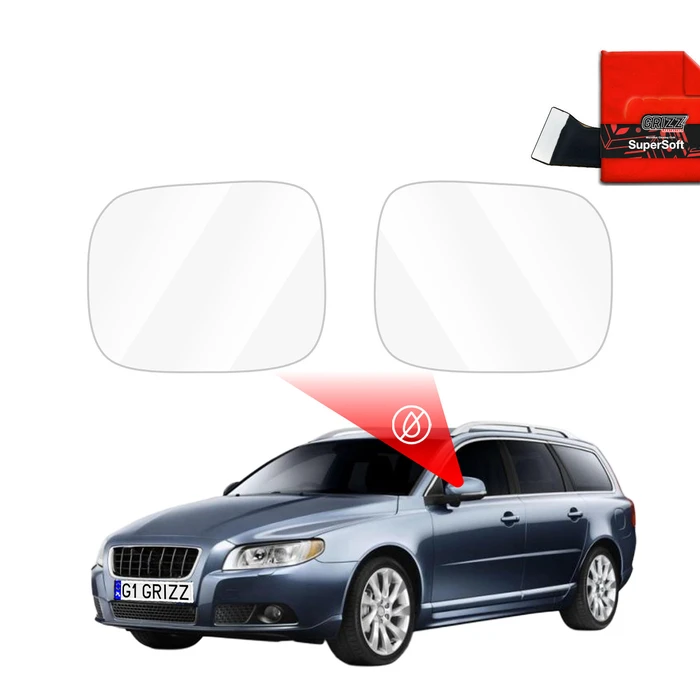 GrizzGlass ZeroDrop Rain-repellent mirror film for Volvo V70 (2007-2016)