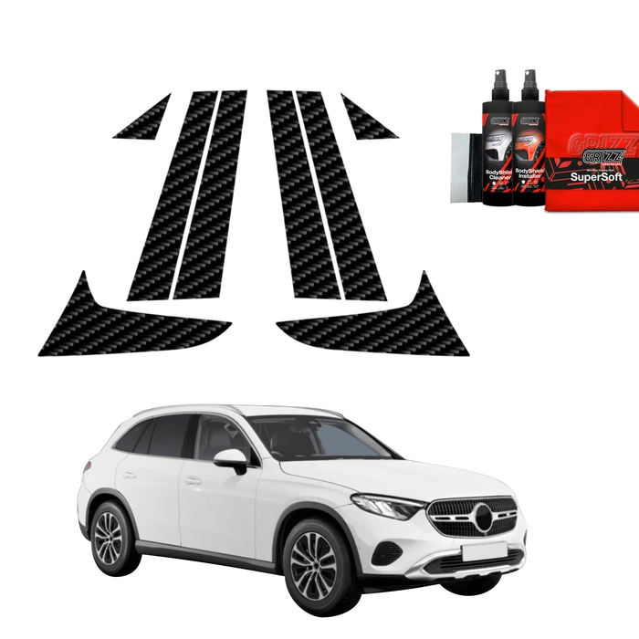 GrizzGlass BodyShield Carbon pillar film for Mercedes GLC Wagon (2025) [8in1]