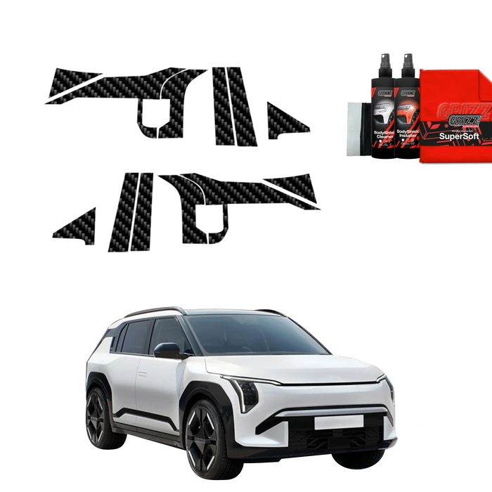 GrizzGlass BodyShield Carbon pillar film for Kia EV3 GT Line (2025) [12in1]