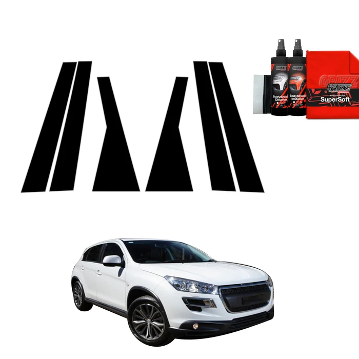 GrizzGlass BodyShield Black pillar film for Peugeot 4008 (2012-2017) [6in1]