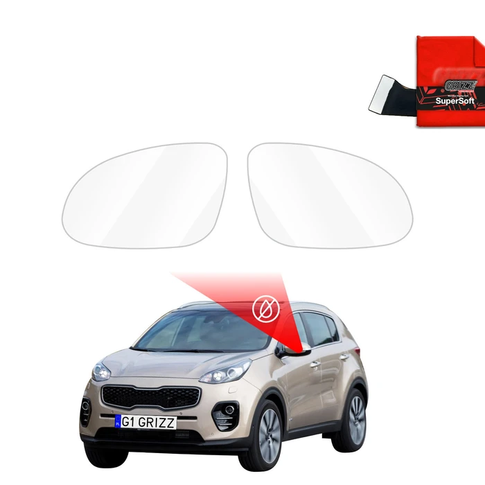 GrizzGlass ZeroDrop Rain-repellent mirror film for Kia Sportage 4 (2018-2021)