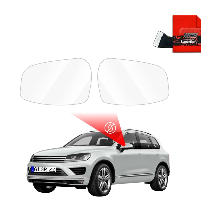 GrizzGlass ZeroDrop Rain-repellent mirror film for Volkswagen Touareg (2014-2018)