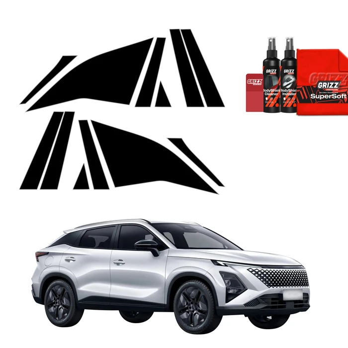 GrizzGlass BodyShield Black pillar film for OMODA 5 Hybrid (2025-2026) [12in1]