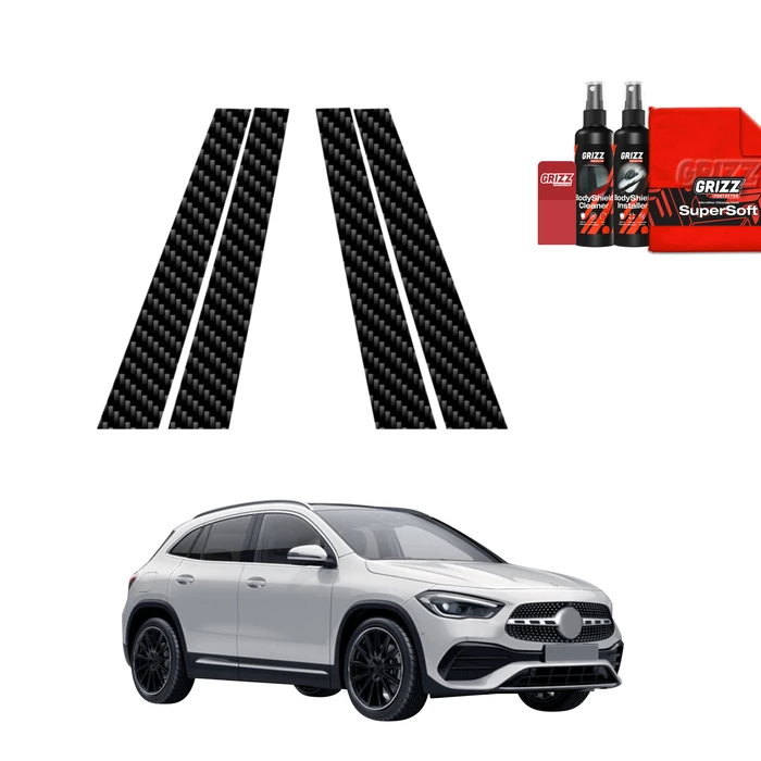 GrizzGlass BodyShield Carbon pillar film for Mercedes GLA 200 (2020-2026) [4in1]