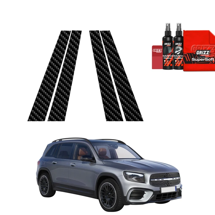 GrizzGlass BodyShield Carbon pillar film for Mercedes GLB 200 (2023-2026) [4in1]