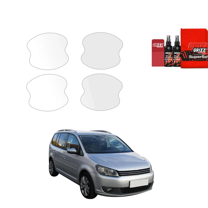 GrizzGlass BodyShield Protective film under door handles for Volkswagen Touran I MPV 5D (2010-2015) [4in1]