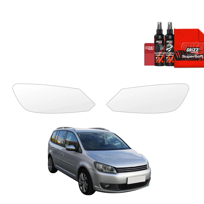 GrizzGlass BodyShield Protective headlight film for Volkswagen Touran I MPV 5D (2010-2015) [2in1]