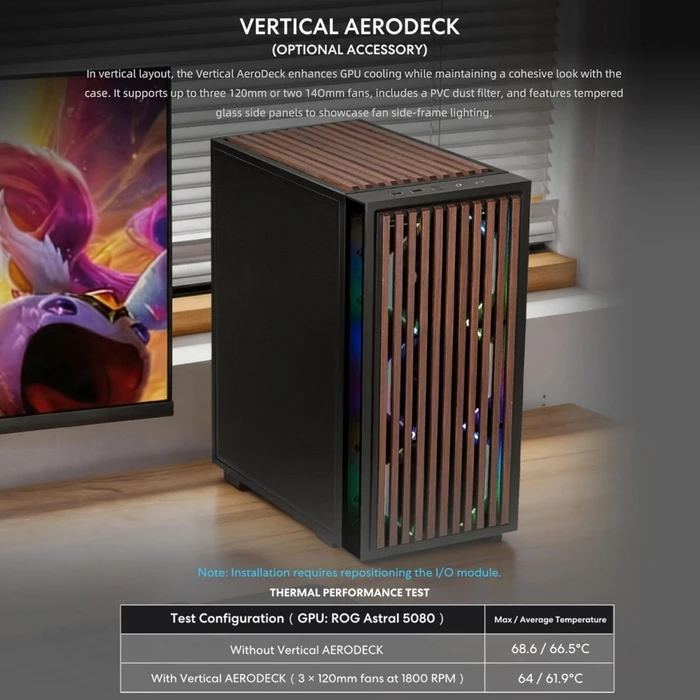 LIAN LI Dan-B4 Wood Black - Μini-ITX / mATX Mesh Κουτί PC Gaming (ξύλινα στοιχεία)
