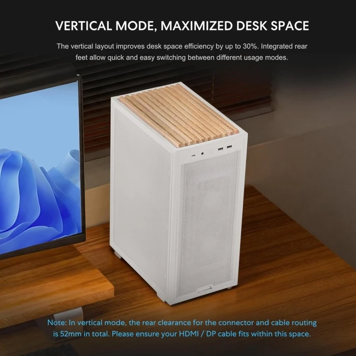 LIAN LI Dan-B4 Wood White - mATX Mesh - Κουτί Η/Υ