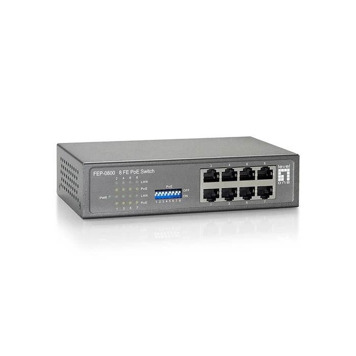 Network Switch LevelOne 8x FE PoE 65 W