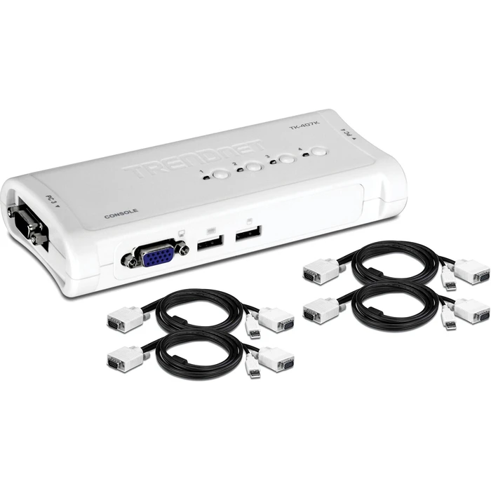 KVM Switch Trendnet TK-407K 4-Port USB Kit