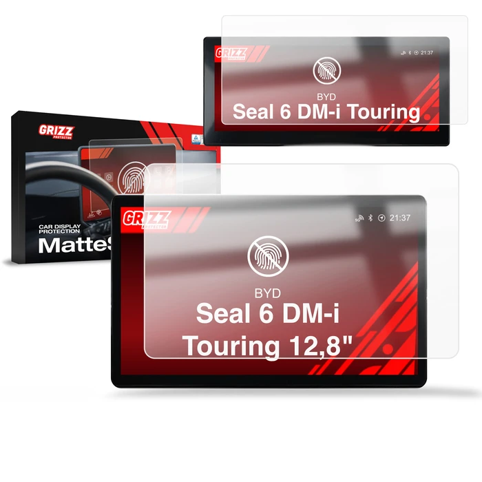 GrizzGlass CarDisplay Protection Matte film for BYD Seal 6 DM-i Touring 12,8" (2025-2026) [2in1]