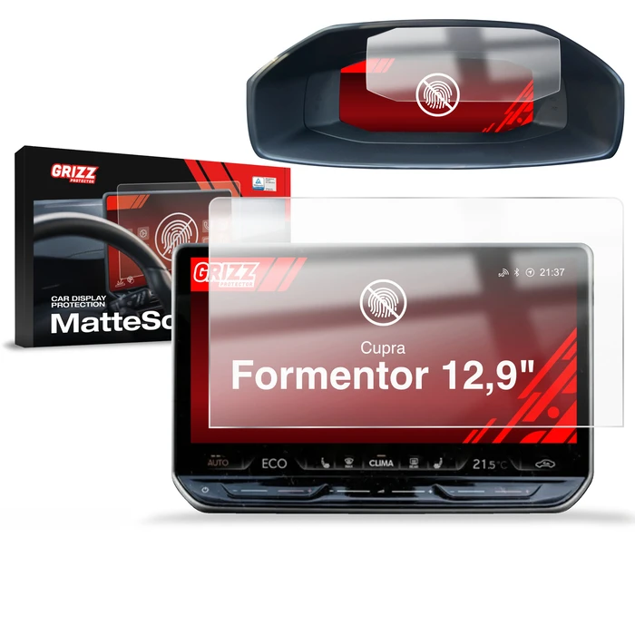 GrizzGlass CarDisplay Protection Matte film for Cupra Formentor 12,9" (2024-2026) [2in1]