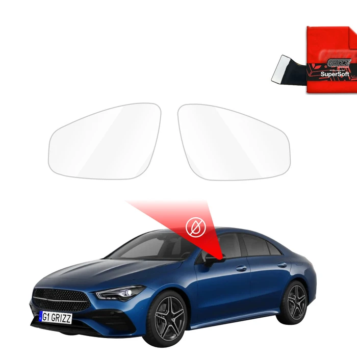 GrizzGlass ZeroDrop Rain-repellent mirror film for Mercedes CLA 200 (2025-2026)