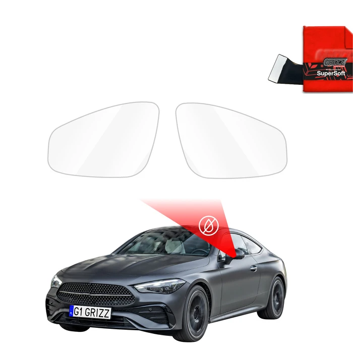 GrizzGlass ZeroDrop Rain-repellent mirror film for Mercedes CLE 300 (2023-2026)