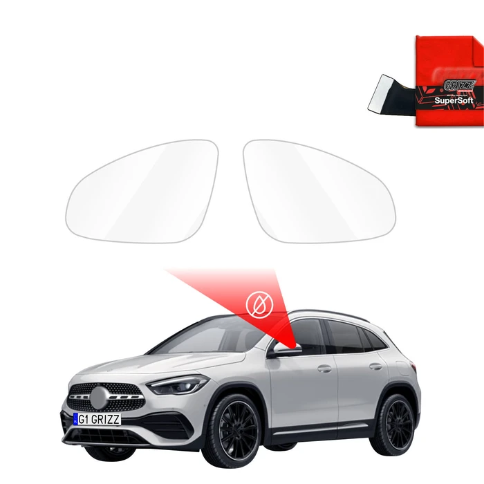 GrizzGlass ZeroDrop Rain-repellent mirror film for Mercedes GLA 200 (2020-2026)