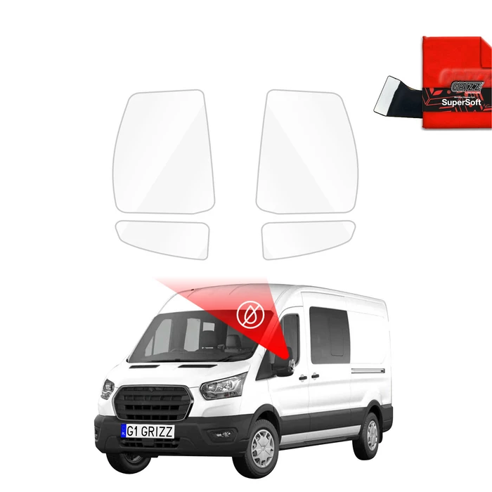 GrizzGlass ZeroDrop Rain-repellent mirror film for Ford Transit Van