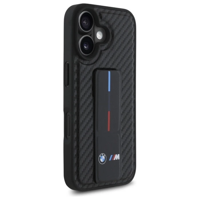 BMW Apple iPhone 16 hardcase M Grip Stand Smooth and Carbon black