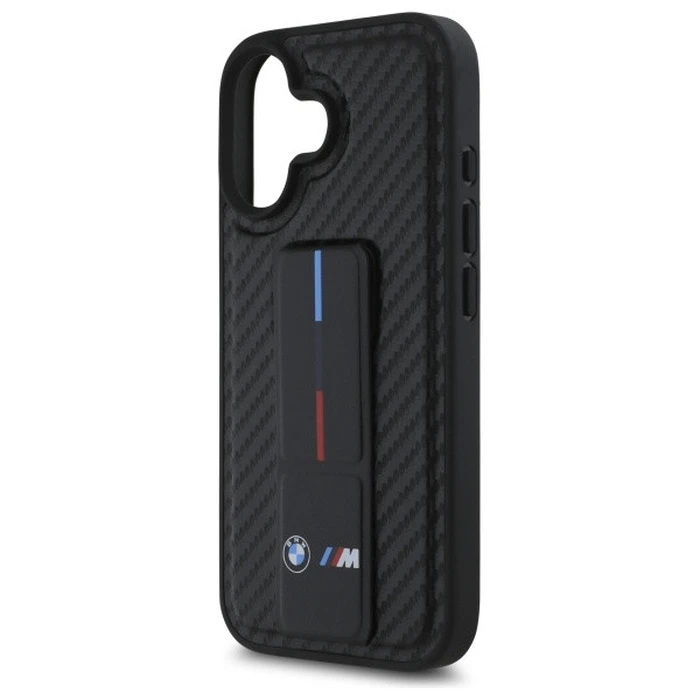 BMW Apple iPhone 16 hardcase M Grip Stand Smooth and Carbon black