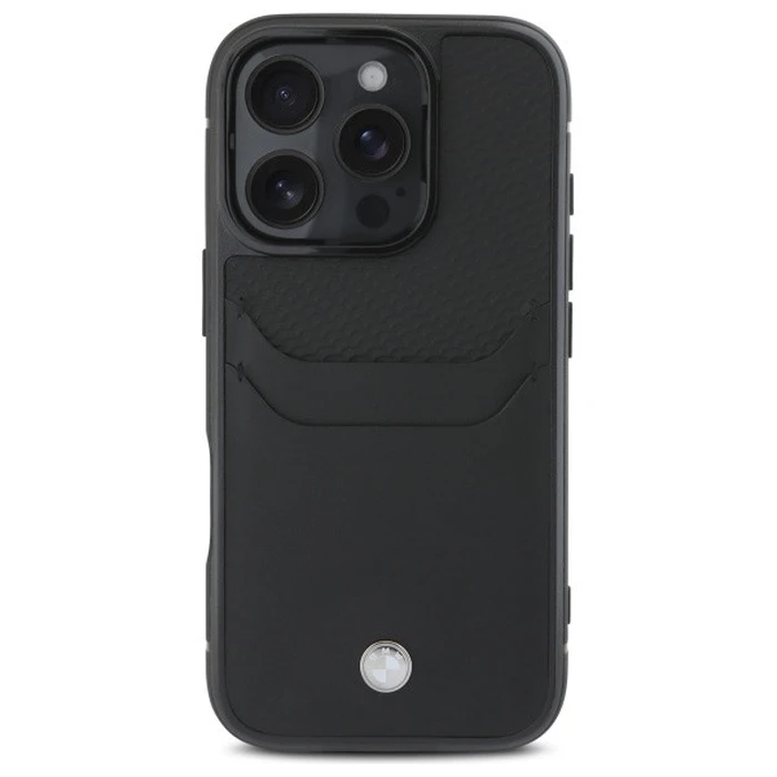 BMW Apple iPhone 16 Pro Max hardcase Sign Leather Cardslot black