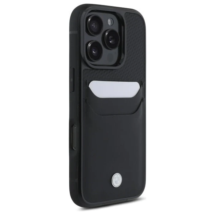 BMW Apple iPhone 16 Pro Max hardcase Sign Leather Cardslot black