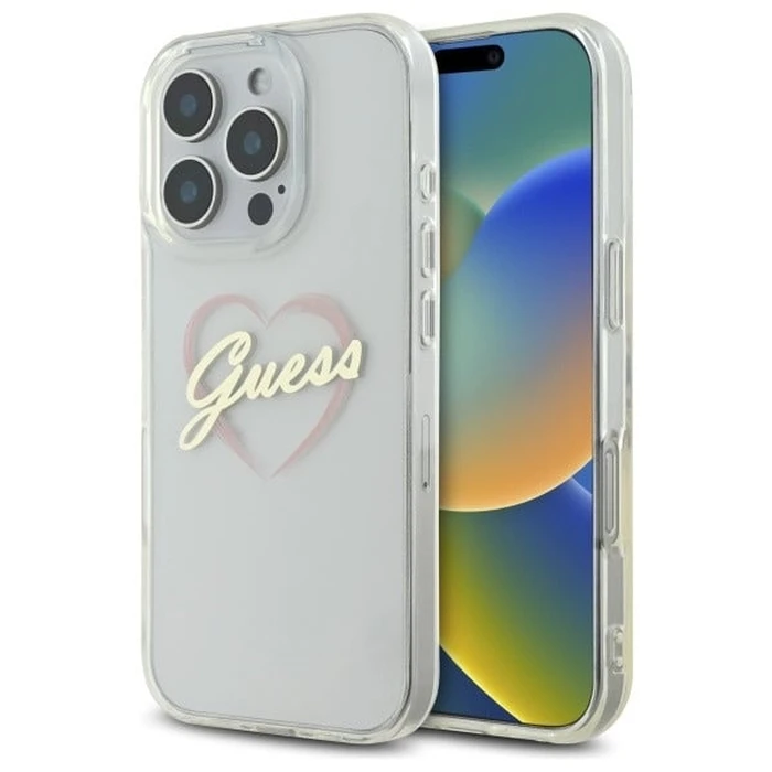 Guess Apple iPhone 16 Pro hardcase IML Heart clear