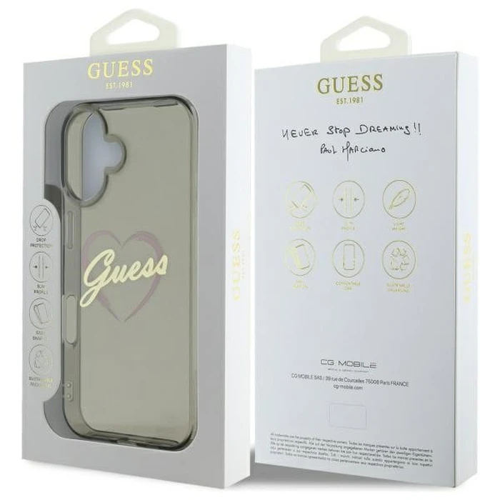 Guess Apple iPhone 16 Plus hardcase IML Heart black