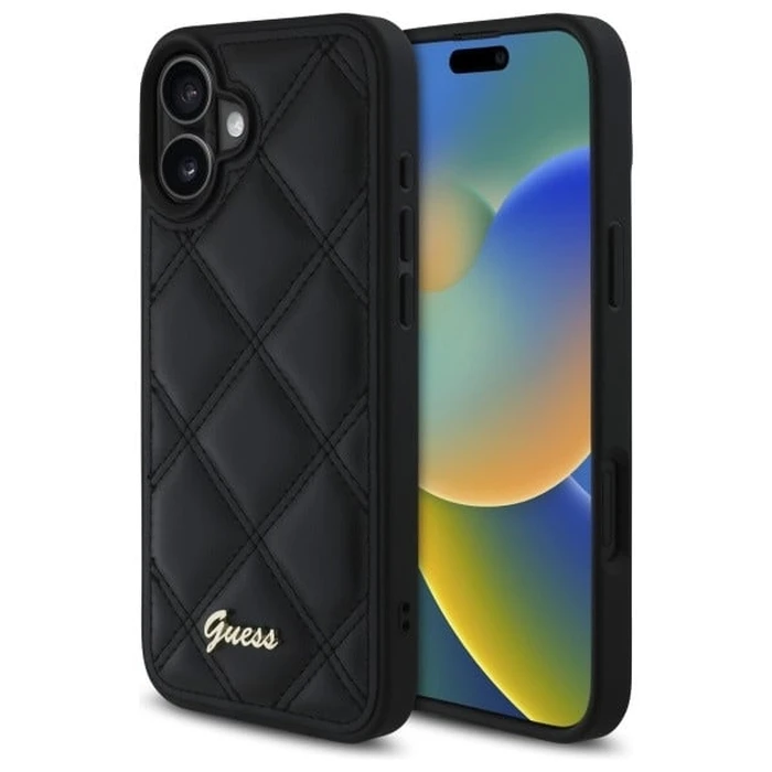 Guess Apple iPhone 16 Plus hardcase Quilted Metal Logo black