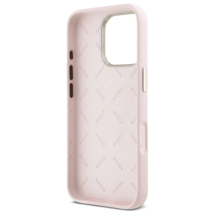 Guess Apple iPhone 16 Pro Max hardcase Silicone Script Metal Logo & Frame pink