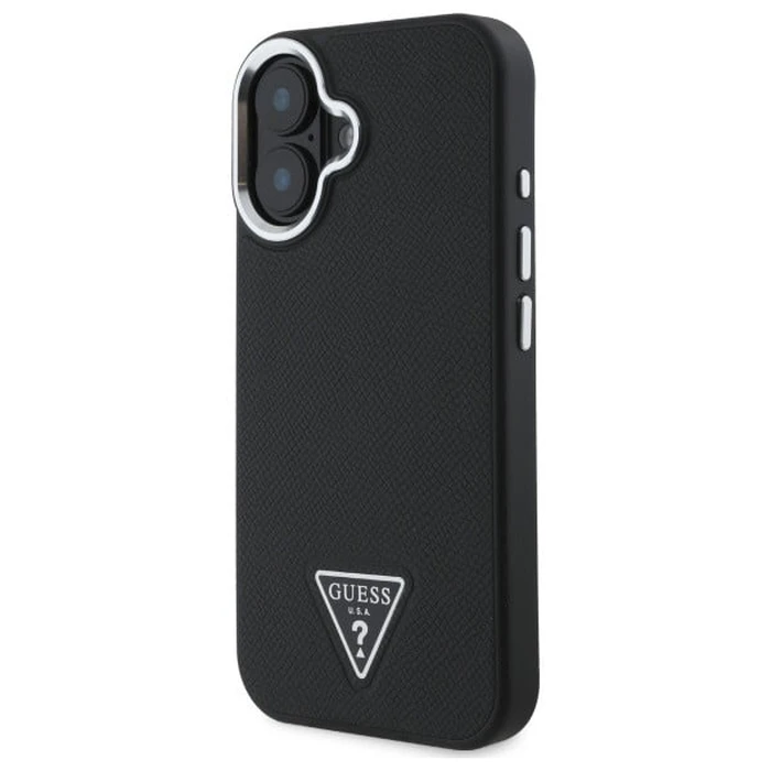 Guess Apple iPhone 16 hardcase Grained Triangle MagSafe black