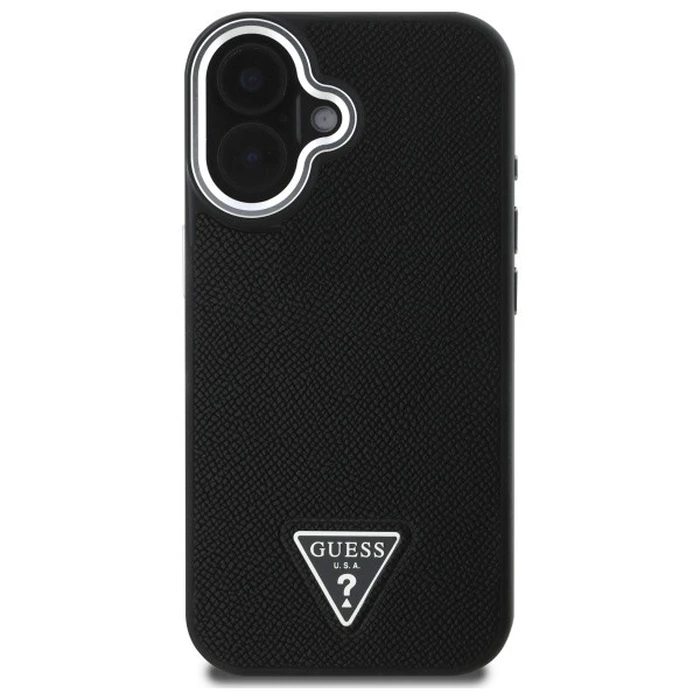 Guess Apple iPhone 16 hardcase Grained Triangle MagSafe black