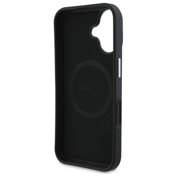 Guess Apple iPhone 16 hardcase Grained Triangle MagSafe black