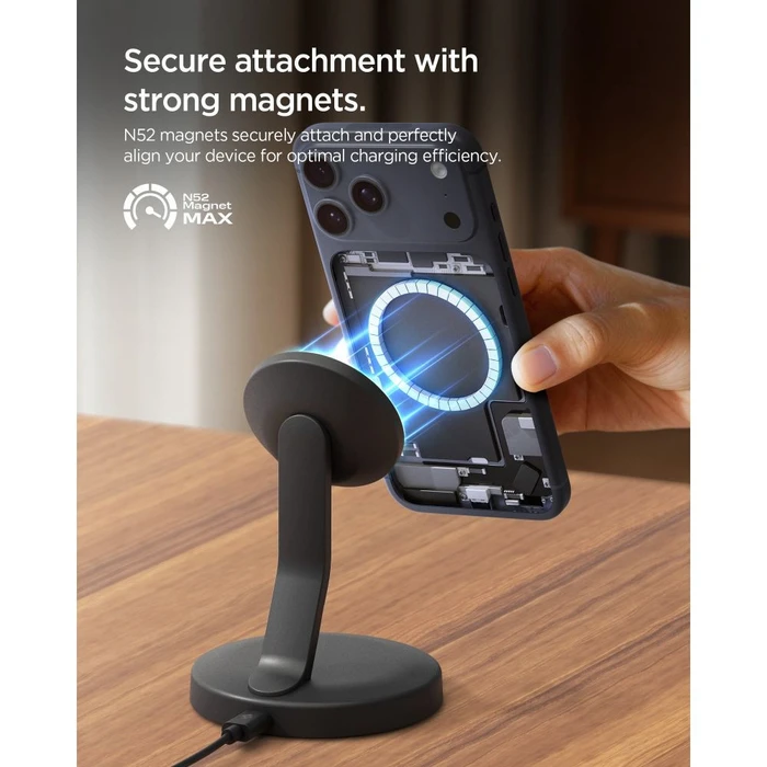 Spigen EF151MS Essential Magnetic MagSafe Wireless Charger 15W Black