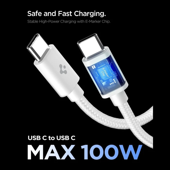 Spigen EE451EU Essential 1-port USB-C Network Charger 45W + USB-C Cable White