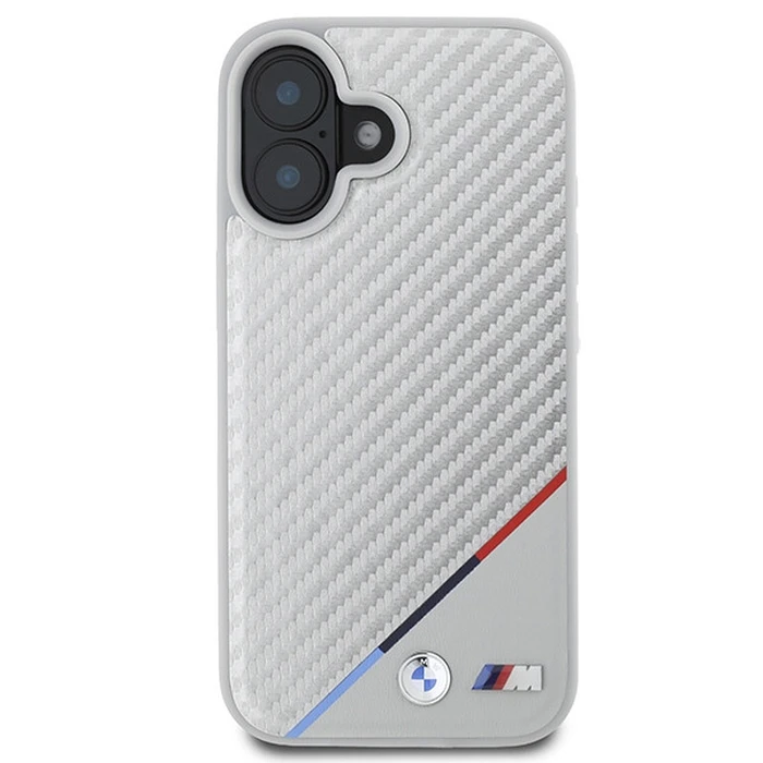 BMW Apple iPhone 16 hardcase M Carbon Tricolor Line MagSafe grey