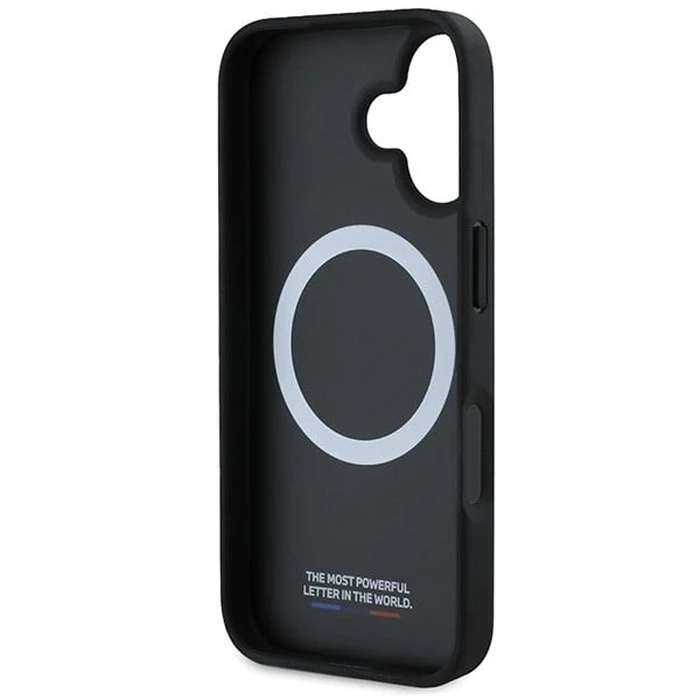 BMW Apple iPhone 16 hardcase M Perforated Tricolor Line MagSafe grey