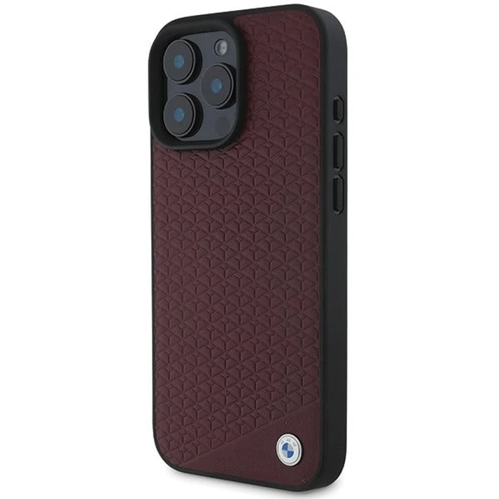 BMW Apple iPhone 16 Pro Max hardcase Sign Leather Diamond Metal Logo MagSafe red