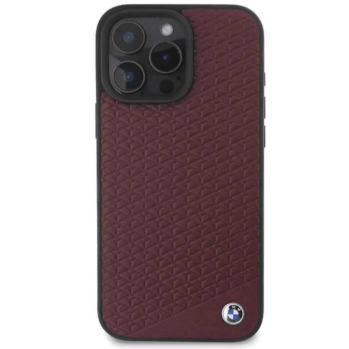 BMW Apple iPhone 16 Pro Max hardcase Sign Leather Diamond Metal Logo MagSafe red