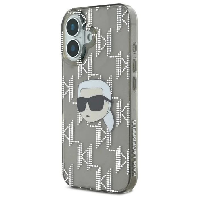 Karl Lagerfeld Apple iPhone 16 hardcase IML Karl Head Electroplated black