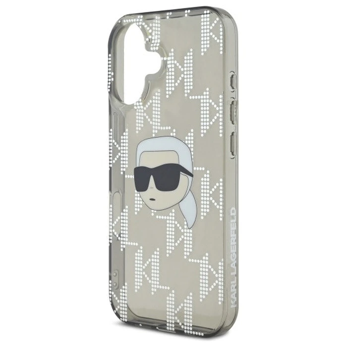 Karl Lagerfeld Apple iPhone 16 hardcase IML Karl Head Electroplated black