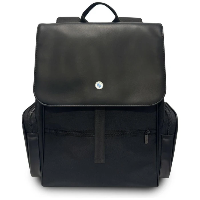 BMW Side Pockets Laptop Backpack Metal Logo 15" black