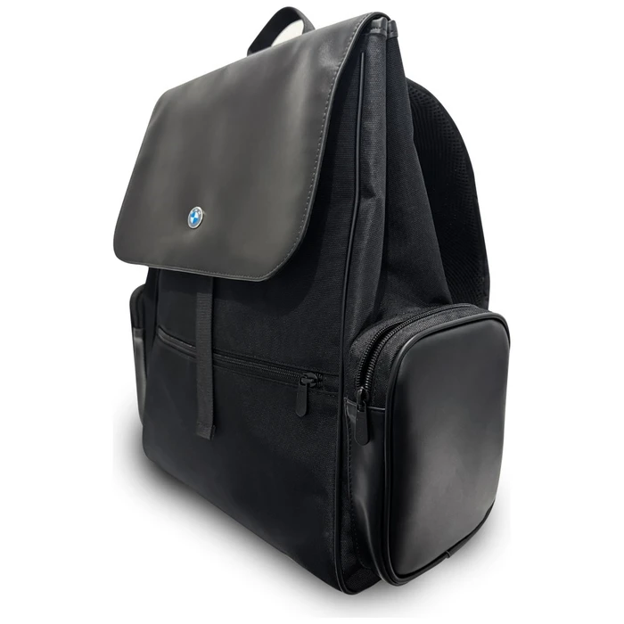 BMW Side Pockets Laptop Backpack Metal Logo 15" black