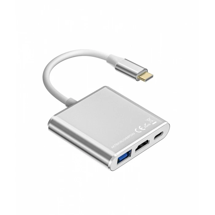 USB Hub Tb Usb C 3w1 - Hdmi, Usb, Pd Silver